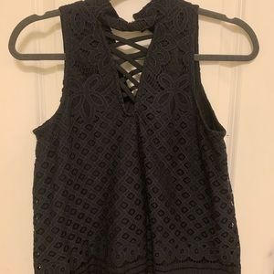 Black lace tank top